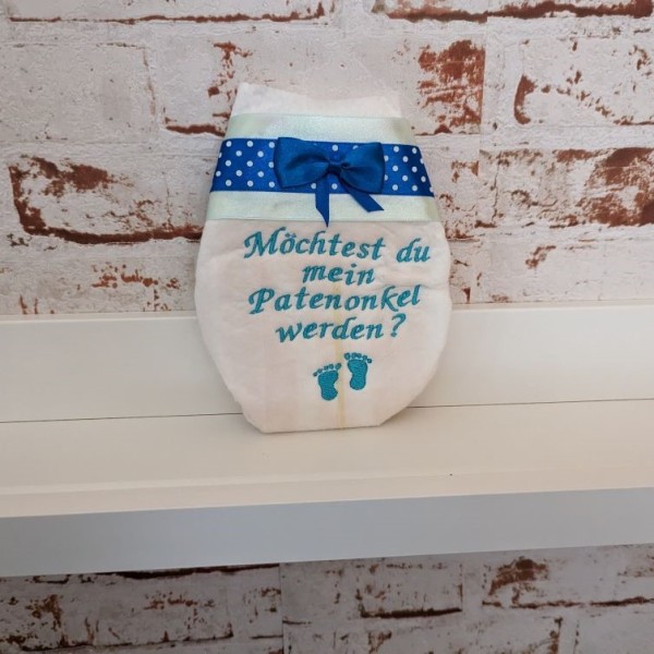 Bestickte Windel Taufen Patenonkel